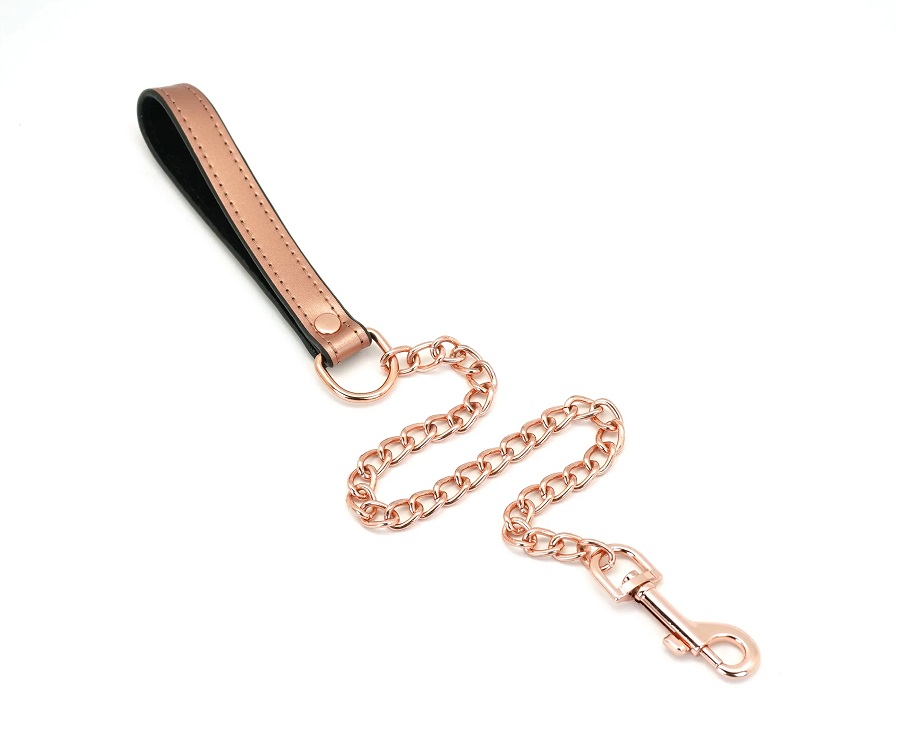 Make sure your bondage play shimmers like gold with this ros... Liebe Seele - Rose Gold Collar w Leash photo-3