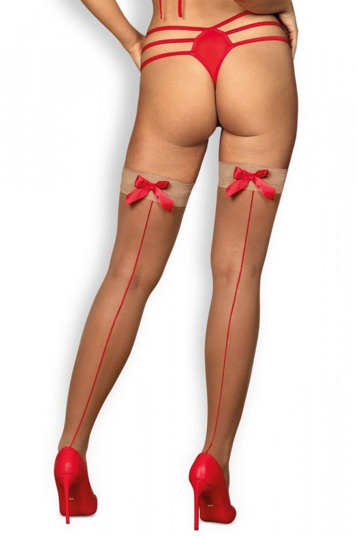 Flirty style? Look at these amazing stockings! They are so f... Obsessive - S808 stockings - Beige - S/M photo-2