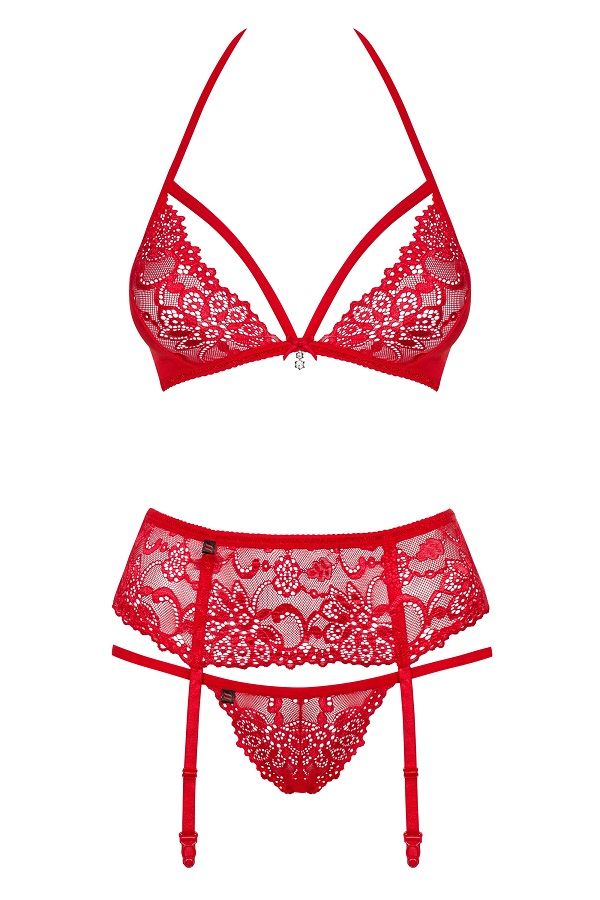 Obsessive - 838-SEG-3 set 3-pcs - Red - S/M photo-7