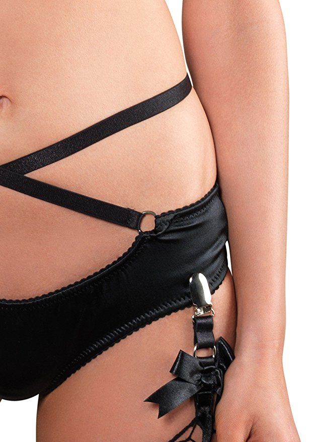 Leg Avenue - 2pc Stretch Satin Underwire Cage Strap Bra photo-4