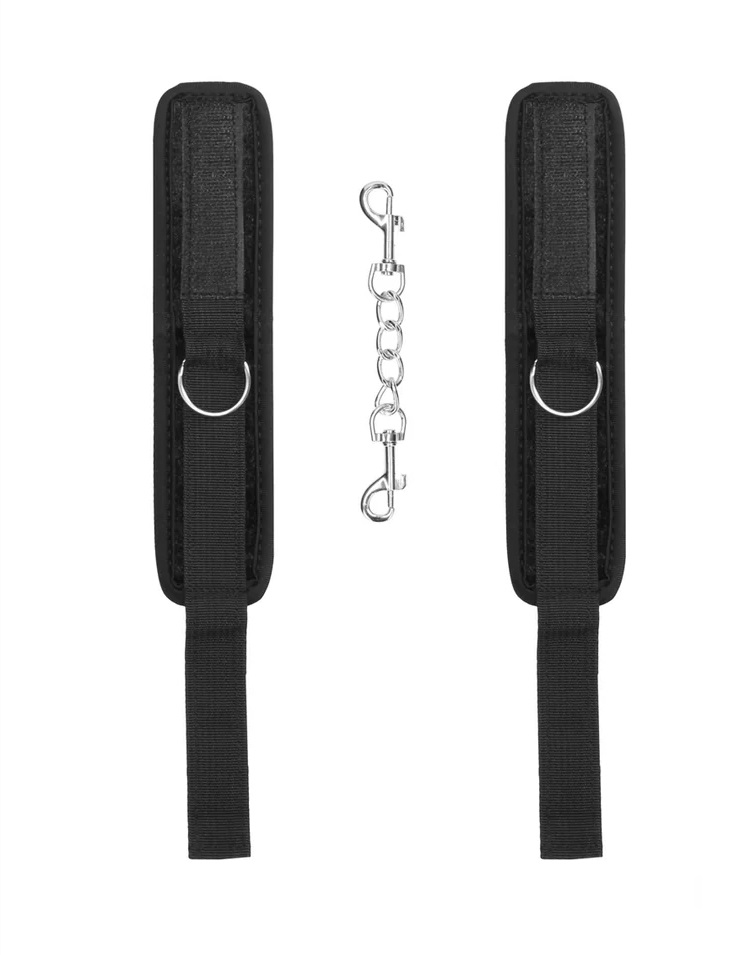 Ouch - Velvet Wrist Cuffs - Black photo-3
