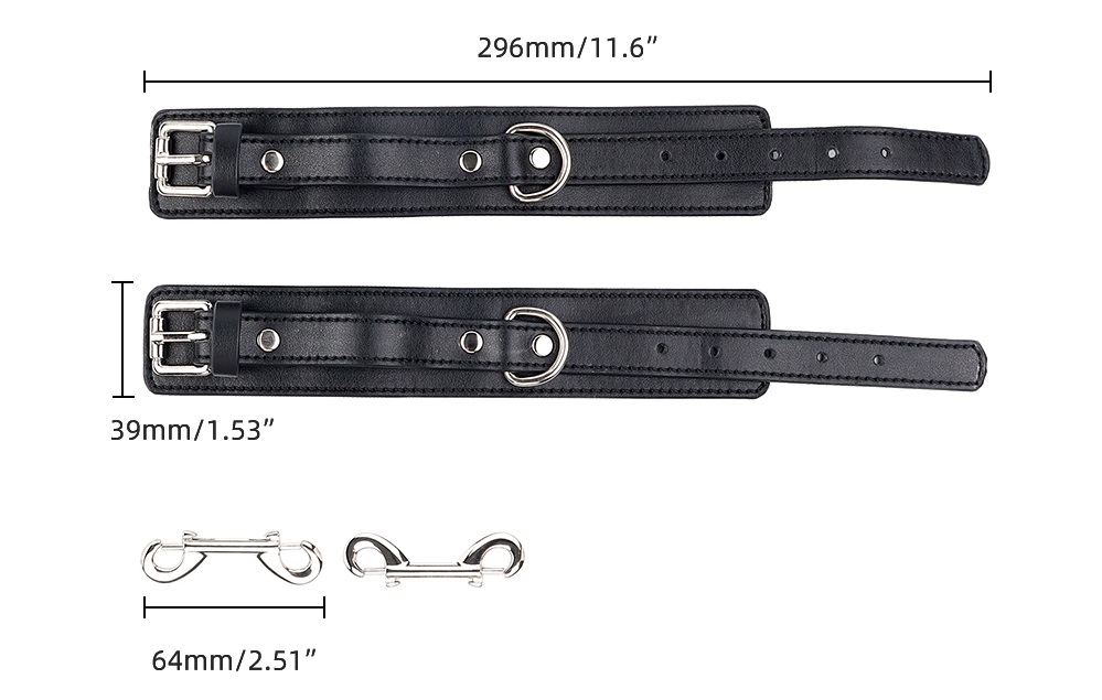SM alternative sexy suit collar handcuffs bundle MT - Collar & Handcuffs Bundle - Black photo-4
