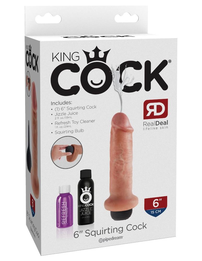 This King Cock Squirting Cock is ultra-realistic and will sa... King Cock - Squirting Cock 6″ - Flesh photo-7