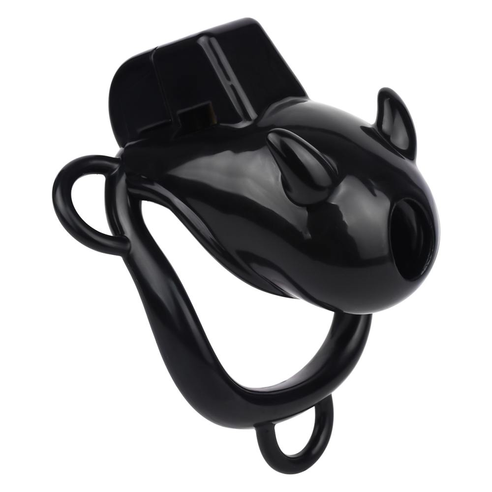 Material: Resin
Cage high: 26mm
Cage length: 56mm &nb... FAAK - Resin Pig Chastity Cage w Catheter - Black photo-2
