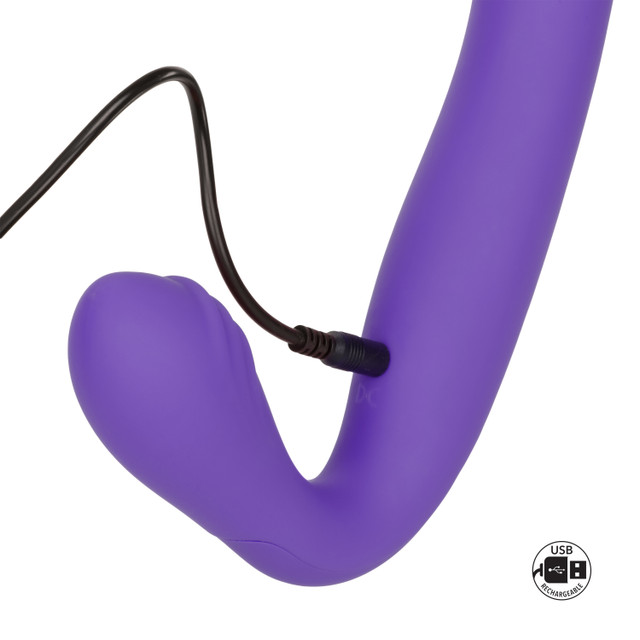 Share the pleasure with the Rechargeable Silicone Love Rider... CEN - Love Rider Strapless Strap-On - Pink photo-4