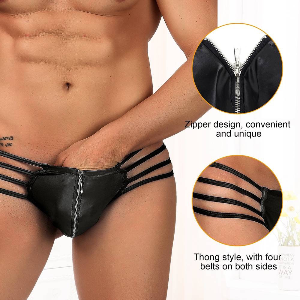 Mens Synthetic Leather Sexy Zipper Panties
Material &n... Ohyeah - Sexy Zipper Men Panties - Black - XL photo-4