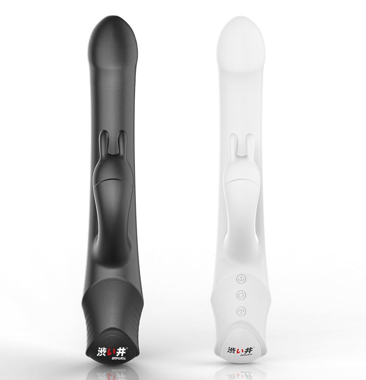 This dual-action rabbit vibe rotates and thrusts on your G-s... Drywell - Rotating & Thrusting Rabbit Vibrator - White photo-16