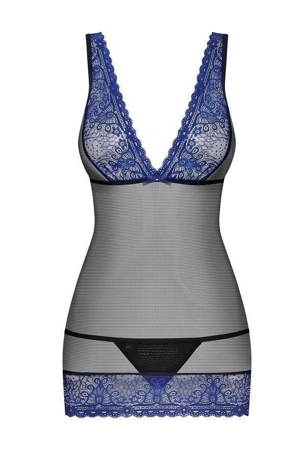 Have you been waiting for amazing moments? Good news – they’... Obsessive - 850-CHE-6 Chemise & Thong - Blue - L/XL photo-7