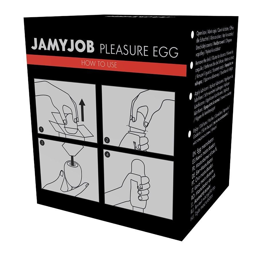 Manufactured with a medical grade elastomer that does not ca... Jamyjob - Egg Masturbator Black Version - Red photo-9
