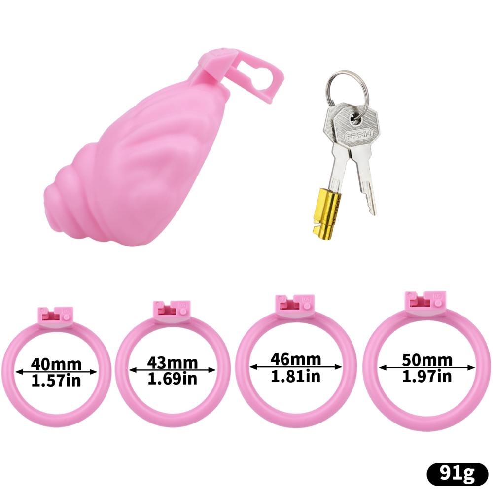 Material: Resin
Cage high: 31mm
Cage length: 47mm &nb... FAAK - Shell Resin Chastity Cage - Pink photo-14