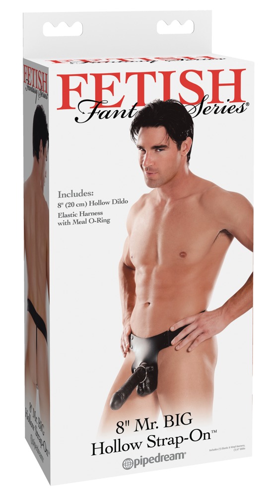 Say goodbye to those embarrassing midway letdowns with this ... Fetish Fantasy - 8" Mr. Big Hollow Strap-On - Black photo-7