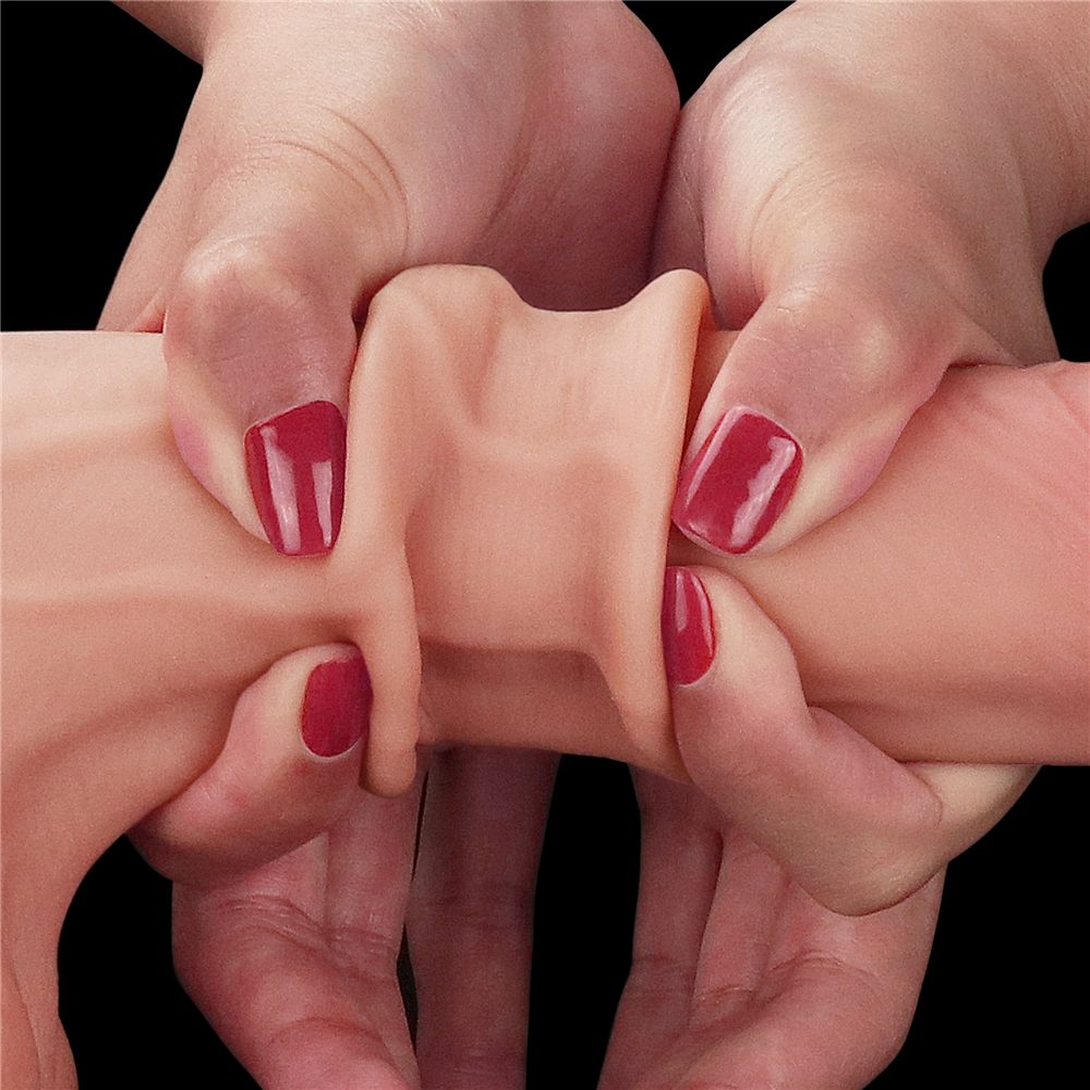 Made with realistic dual-layer sliding-skin material for Iif... Lovetoy - 8.5" Sliding Skin Dual Layer Dildo - Flesh photo-10