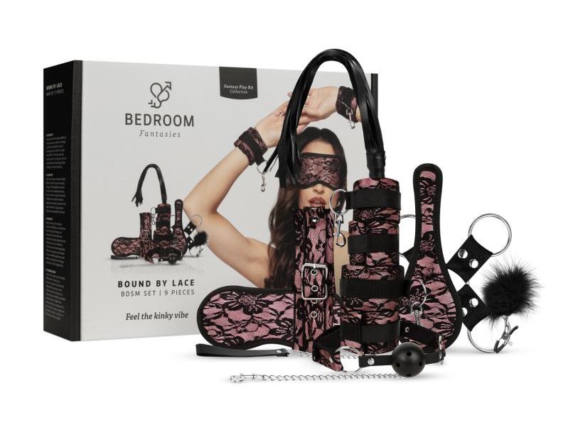 Bedroom Fantasies - Bound by Lace SM Set 9pcs - Pink Bedroom Fantasies - Bound by Lace SM Set 9pcs - Pink 照片-12