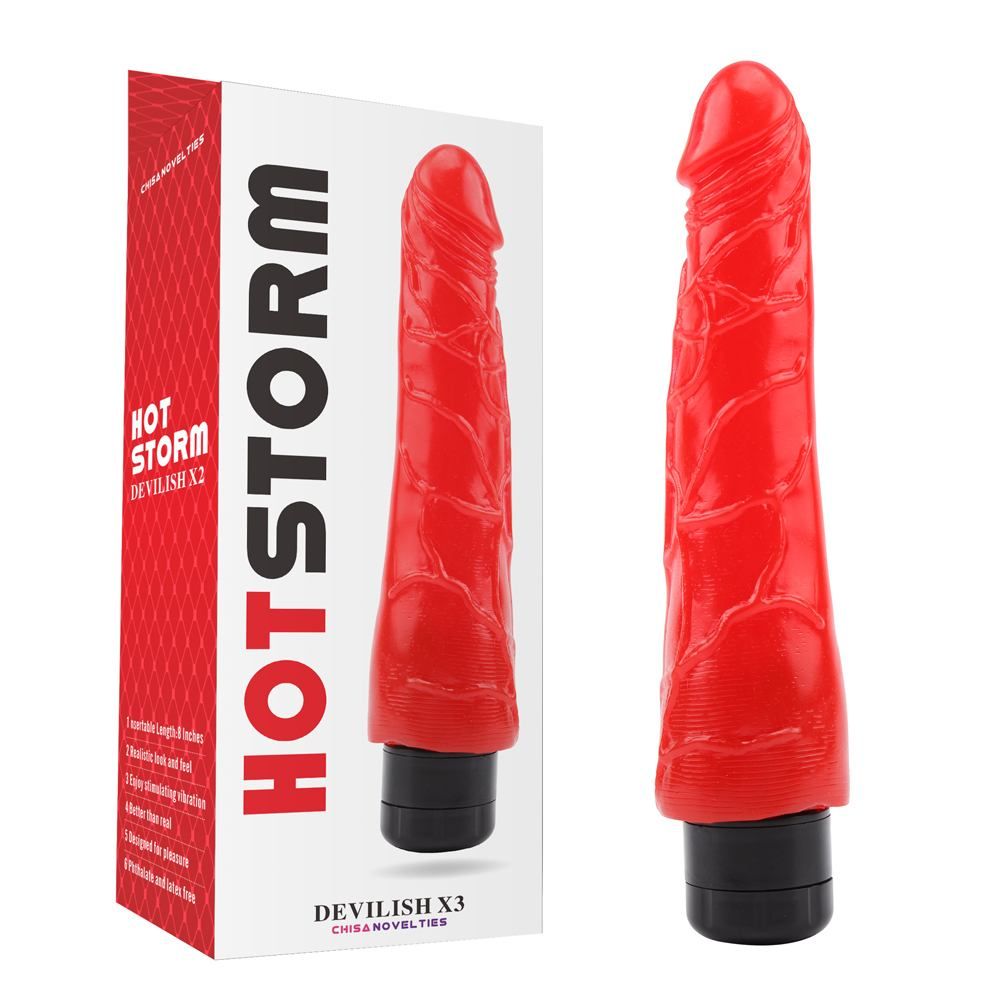 Material:T-Skin+ABS
Features:Multi-Speed Vibrations, Wat... Chisa - Devilish X3 Vibrating Dildo - Red photo-5
