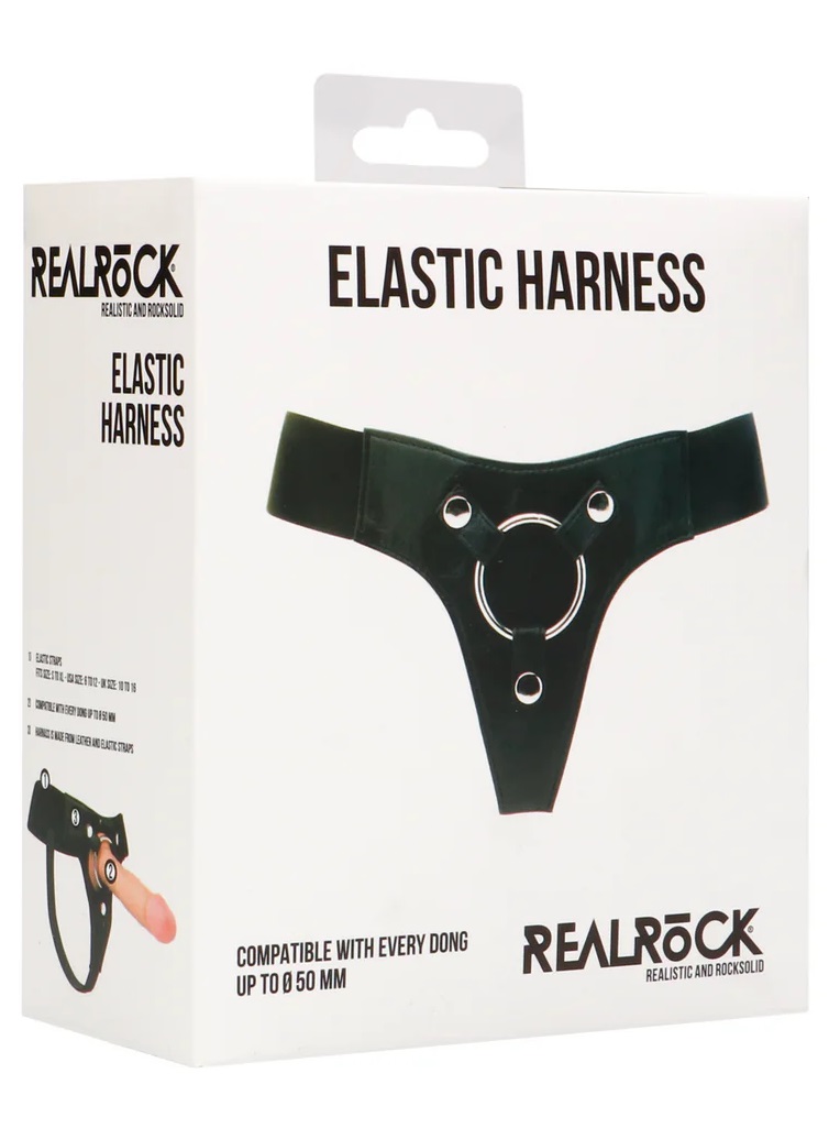RealRock - Elastic Strap-On Harness - Black photo-6