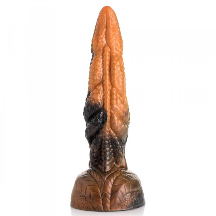 This uniquely colored Ravager dildo is a marbled red, orange... Creature Cocks - Ravager Rippled Tentacle Dildo photo-3