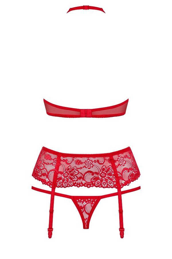 Obsessive - 838-SEG-3 set 3-pcs - Red - S/M photo-8