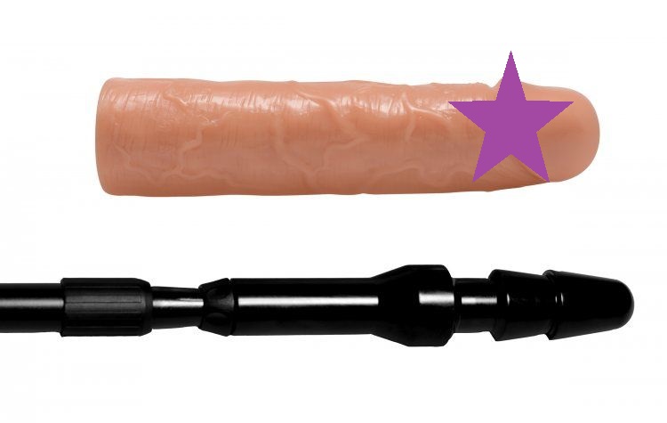 Have your naughty submissive crawling on all fours as you sh... Master Series - Dick Stick Dildo On Expandable Rod - Flesh photo-2