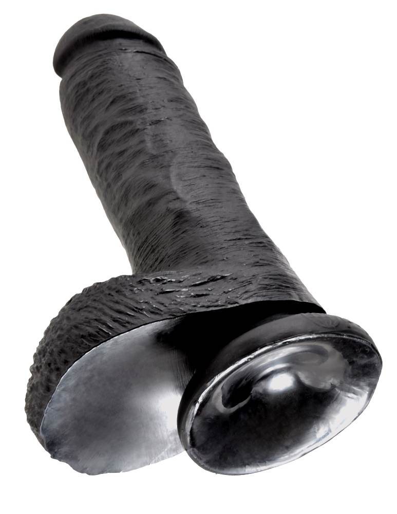 Do you want your first dildo to look and feel just like the ... King Cock - 8″ Cock With Balls - Black photo-5