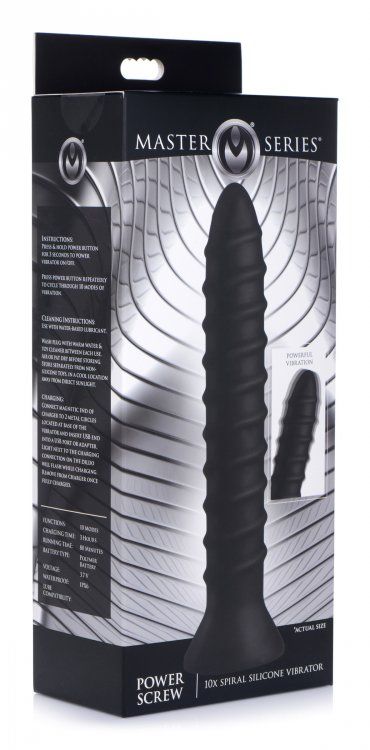 Master Series Power Screw 10X Spiral Silicone Vibrator STD S... Master Series - Power Screw 10X Spiral Vibe - Black photo-5