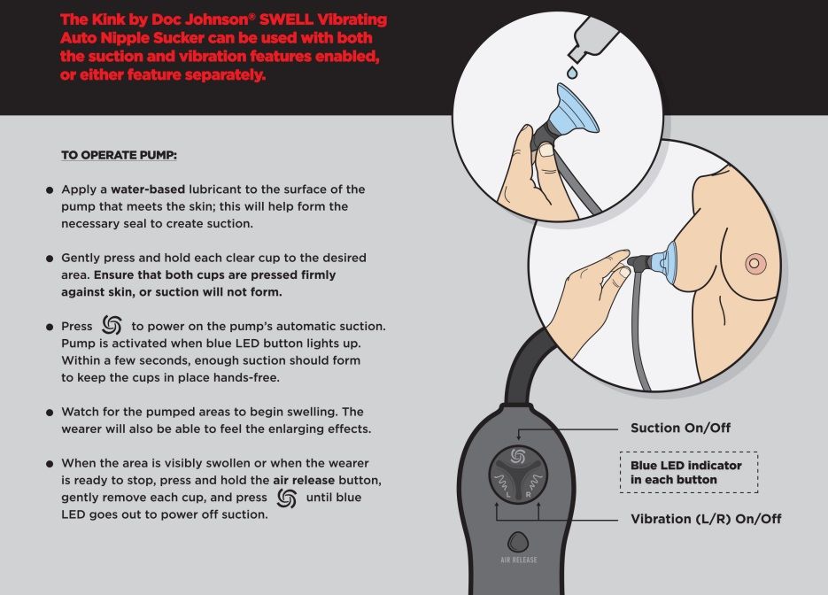 Doc Johnson - Swell Auto Nipple Sucker Cups - Black photo-6