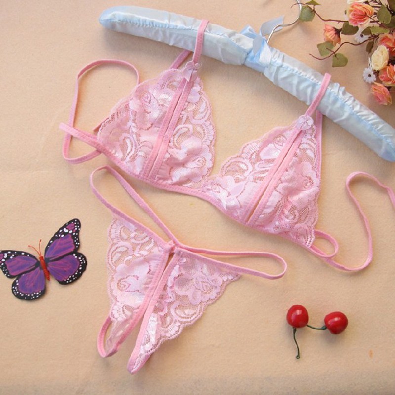 Three-point underwear with petals
Including: breast-exposed... SB - Lace Crotchless Set - Pink photo-2