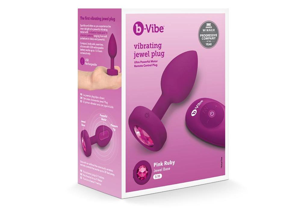 B-Vibe - Vibrating Jewel Plug S/M - Fuchsia photo-8