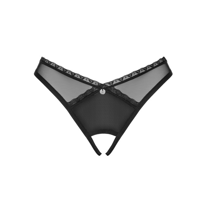 Obsessive - Latinesa Crotchless Thong - Black - XS/S photo