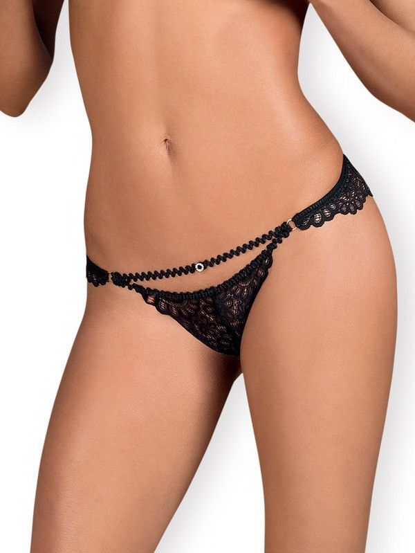 Spicy queen in her kingdom? That’s you – in your bedroom! To... Obsessive - Mixty Crotchless Panties - Black - S/M photo-2