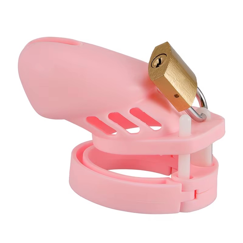 MT - Silicone Short Chastity Cage - Pink