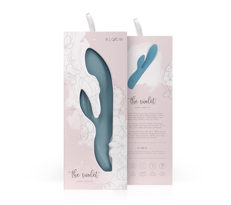 The Violet is a stylish rabbit vibrator from the elegant Blo... Bloom - Violet Rabbit Vibrator - Blue photo-15