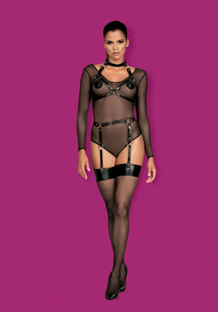 Obsessive - A741 Garter Belt - Black photo-4