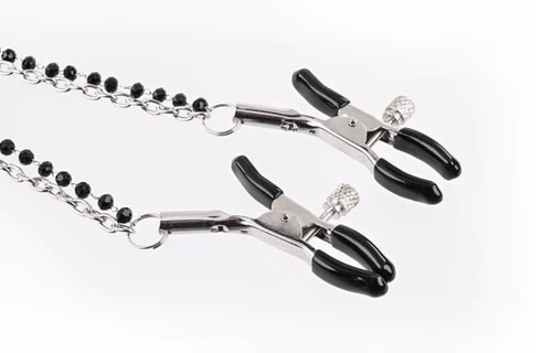 Sex&Mischief - Amor Collar w Nipple Clamps - Black photo