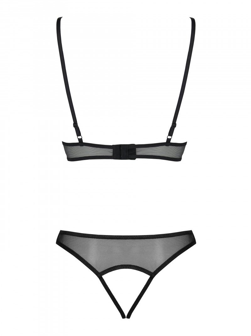 Passion - Christa Set w Open Bra - Black - L/XL photo-4