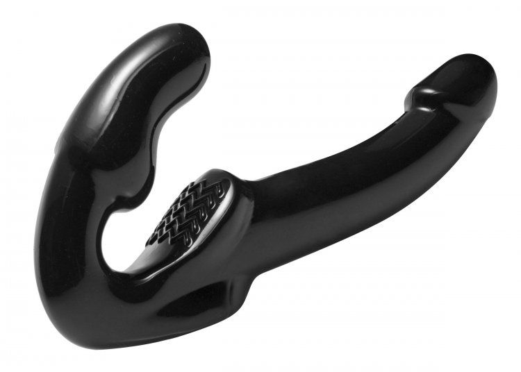 With this strap-free strap on dildo, there will be nothing b... Strap U - Revolver Strapless Strap On G-Spot - Black photo-3