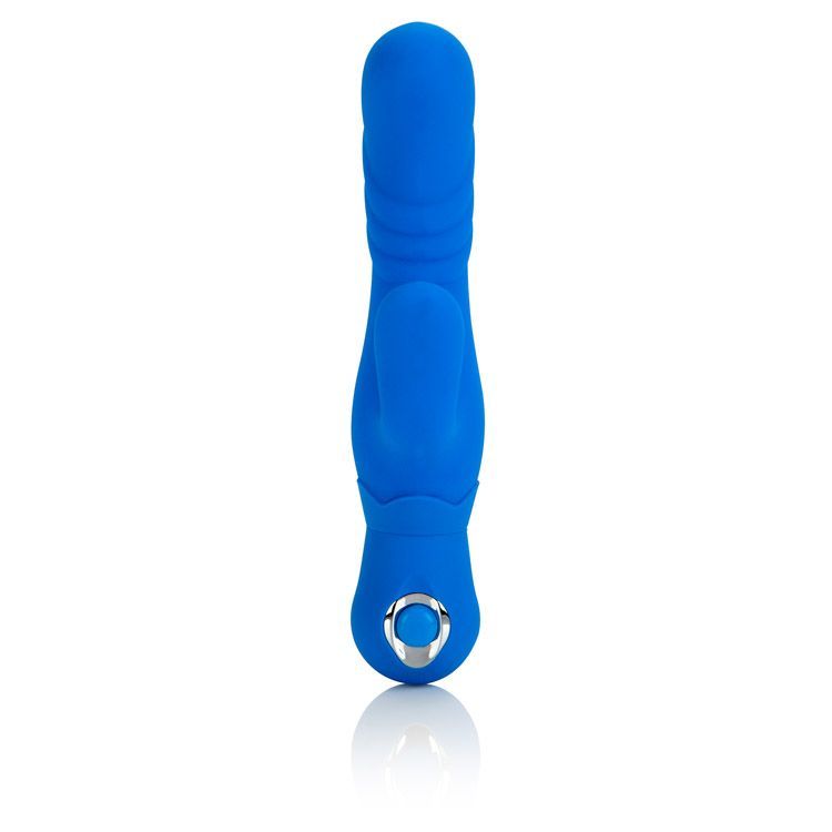 The Posh Silicone Thumper “G” packs powerful pleasure for al... CEN - Posh Thumper "G" Rabbit Vibrator - Blue photo-3
