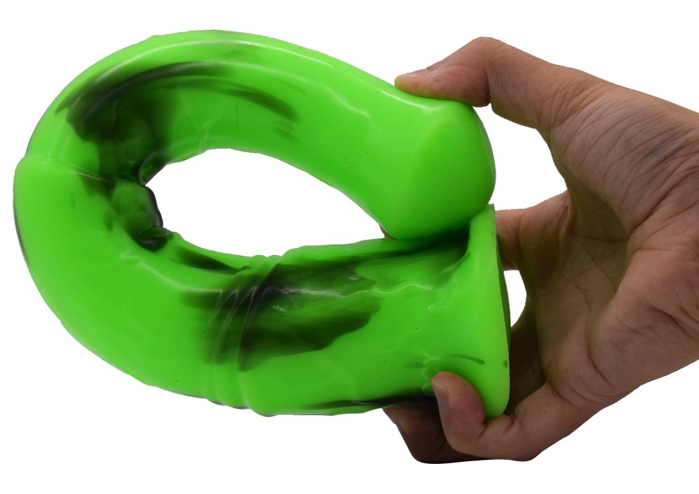 Silicone horse anal dildo, artificial realistic anal plug, s... FAAK - Horse Long Dildo - Green/Black photo-3