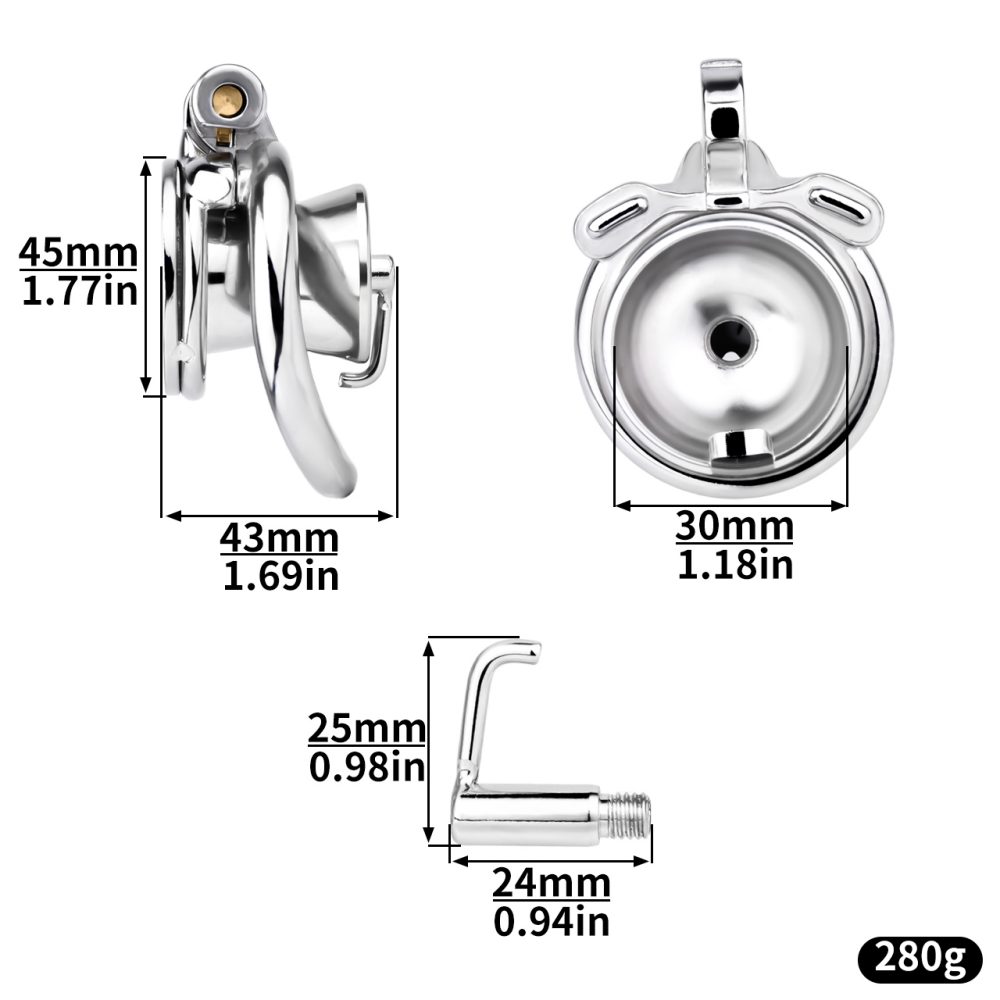 Material:304 Stainless steel
Cage length: 45mm
Cage high: 43... FAAK - Lily Flower Chastity Cage 45mm photo-16