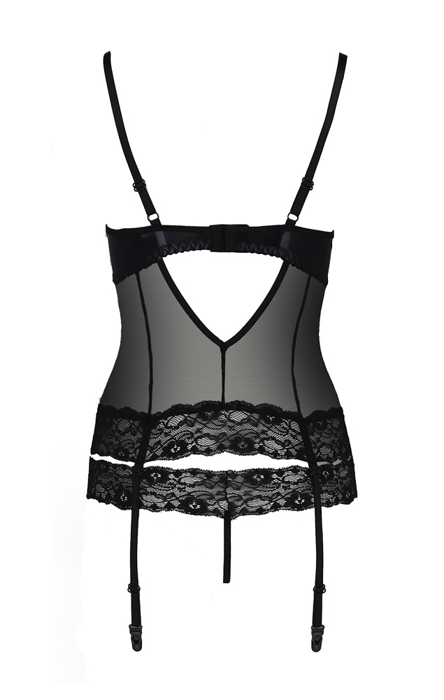 A unique PASSION corset crafted from delicate tulle, lame, a... Passion - North Corset - Black - S/M photo-5