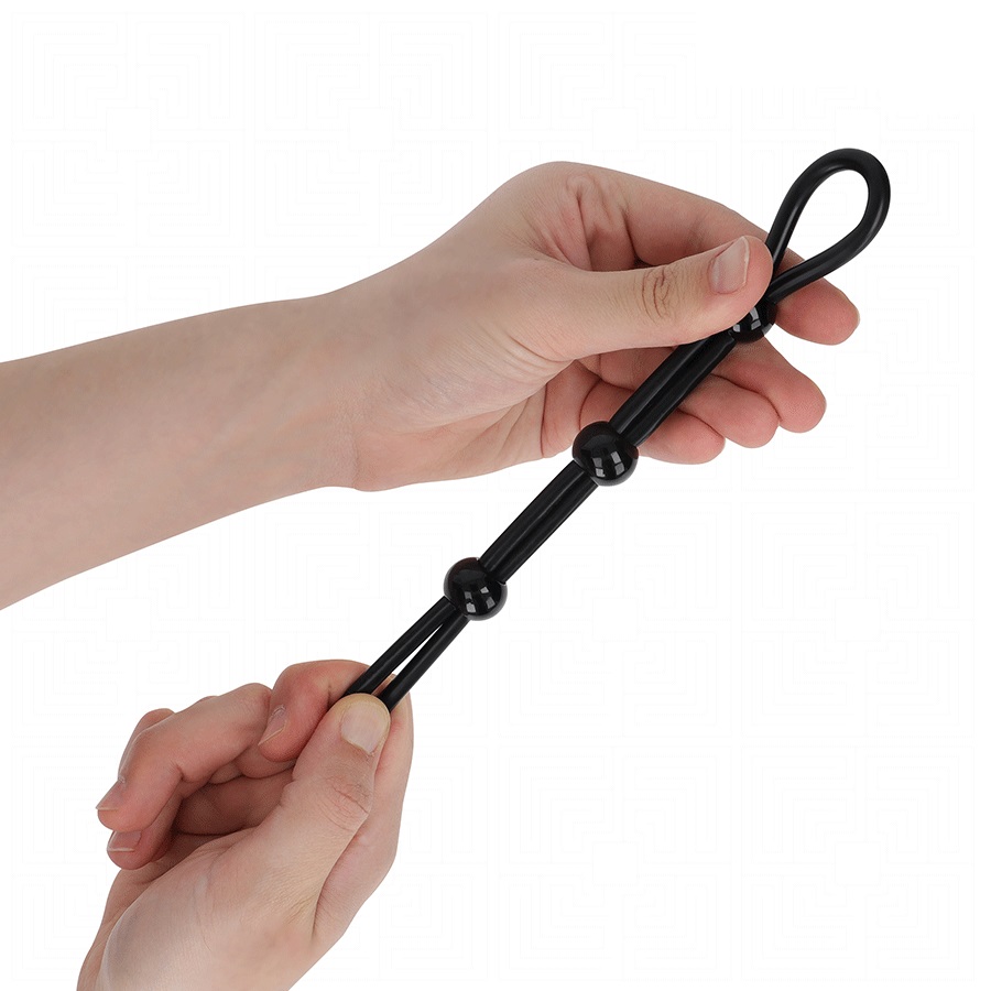 The Addicted Toys Triple Loop Silicone Penis Rope is an acce... Addicted Toys - Triple Lasso Cock Ring - Black photo-3