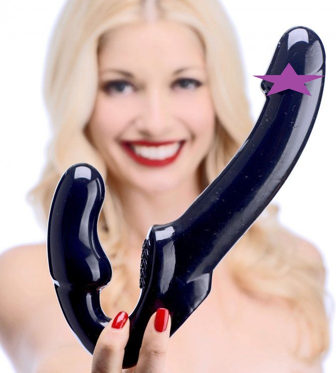 With this strap-free strap on dildo, there will be nothing b... Strap U - Revolver Strapless Strap On G-Spot - Black photo-2