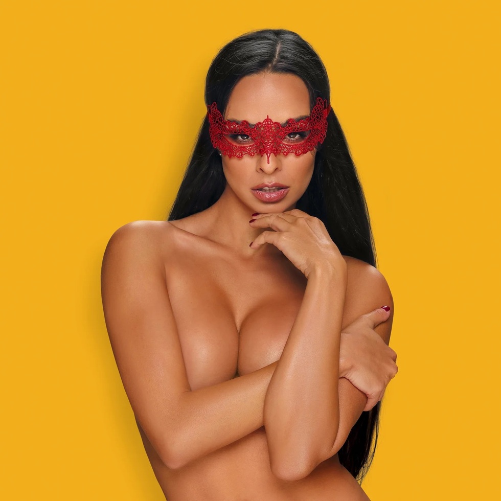 Warning! You’ll feel a blush on your face at the thought of ... Obsessive - A701 Mask - Red photo-2