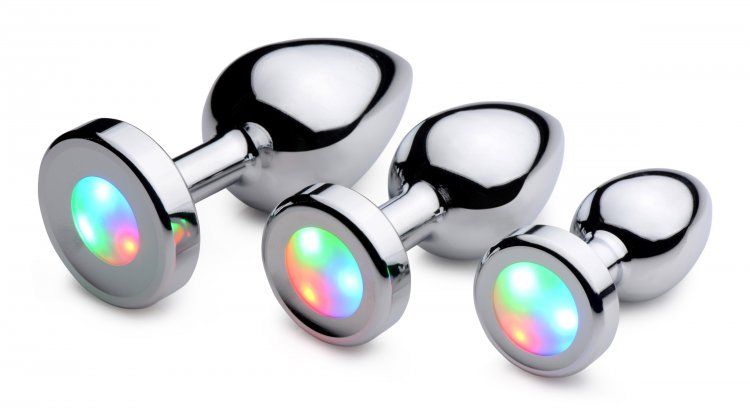 Shake your groove thing and light up the night! This groovy ... Booty Sparks - Light Up Anal Plug S-size - Silver photo-5