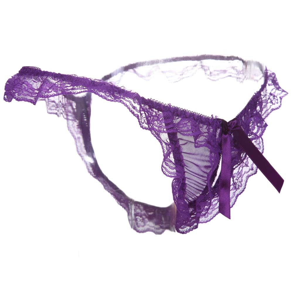 Romantic lace fabric, private opening design, a beautiful bu... SB - Panties T115 - Purple photo-5