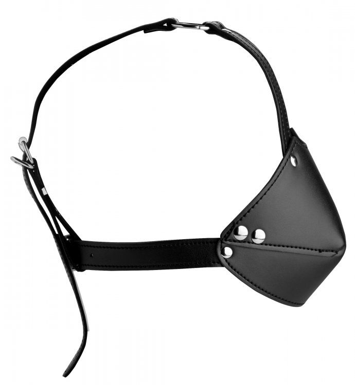 Shut up your pet with a unique muzzle gag! Wrap your slaves ... Strict - Mouth Harness with Ball Gag - Black photo-3