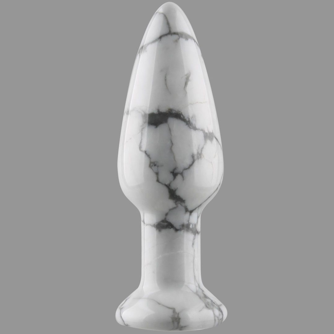 Turquoise is an opaque, blue-to-green mineral that is a hydr... Allwell - Natural stone Anal Plug - White Turquoise photo