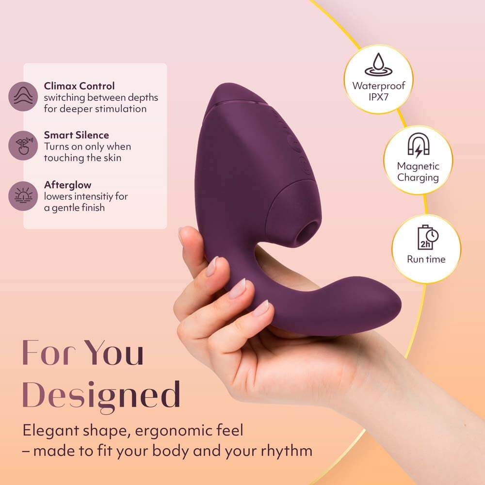 Designed to combine Womanizer’s 3D Pleasure Air suction ... Womanizer - Next Duo 3D Pleasure Air G-Spot Vibrator - Dusky Pink photo-2