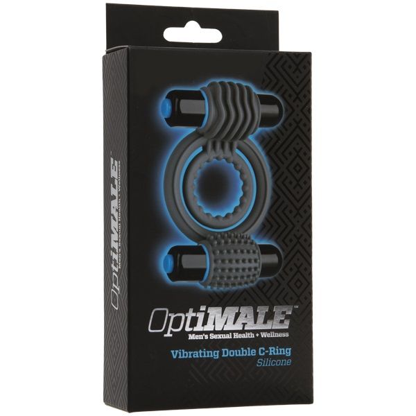 Packed with intense pleasure for both you and your partner, ... Doc Johnson - OptiMale Vibro Double C-Ring - Grey photo-2