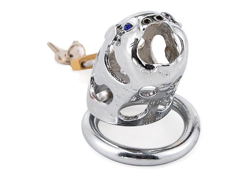 MT - Wild Boar Chastity Cage 50mm - Silver photo-4