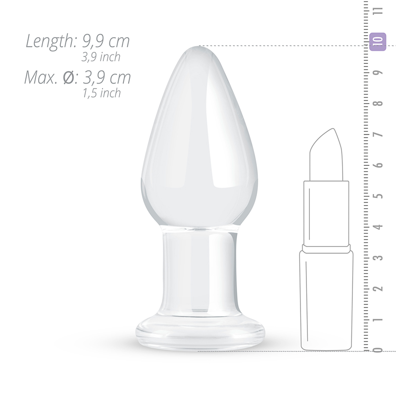 This glass butt plug is perfect for men and women who are lo... Gildo - Glass Buttplug No.24 - Clear photo-3